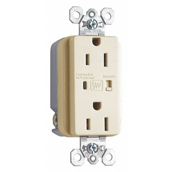 Legrand Receptacle, 15 A Amps, 125V AC, Flush Mount, Standard Duplex Outlet, 5-15R, Ivory - 5262ISP
