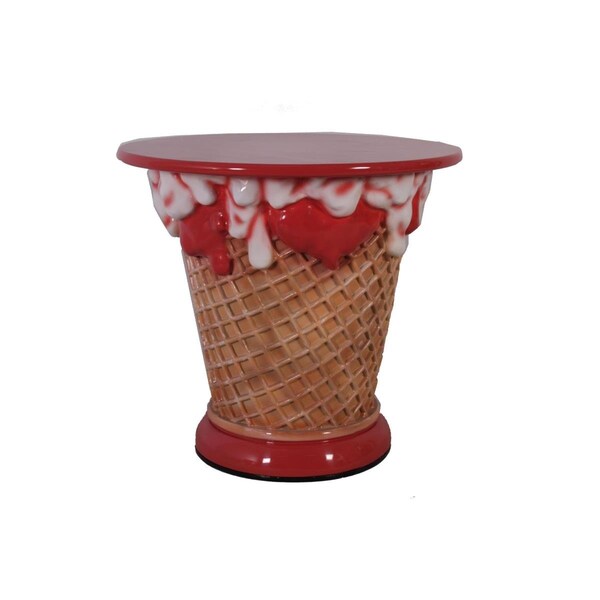 Queens Of Christmas 31 in. Ice Cream Sundae Table, Red - WL-ICECR-TBL