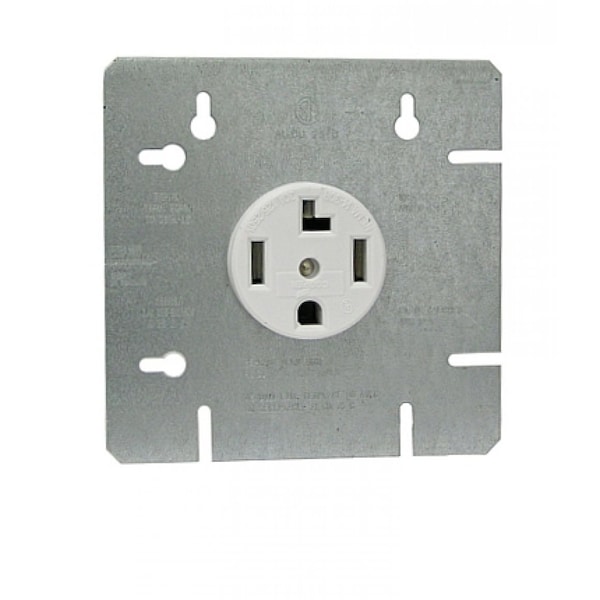 American Imaginations 5.5 in. x 5.5 in. Electrical Dryer Receptacle in White - AI-35019