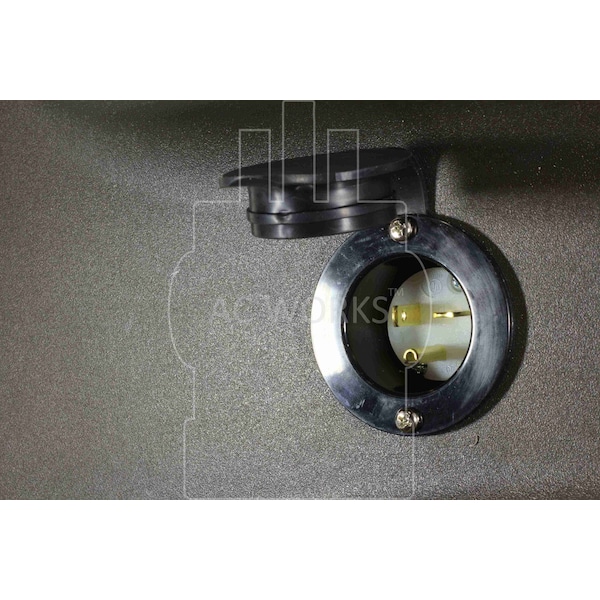 Ac Works 20A 125V NEMA 5-20P Flanged Power Input Inlet with Weather Cover - ASIN520P-WC