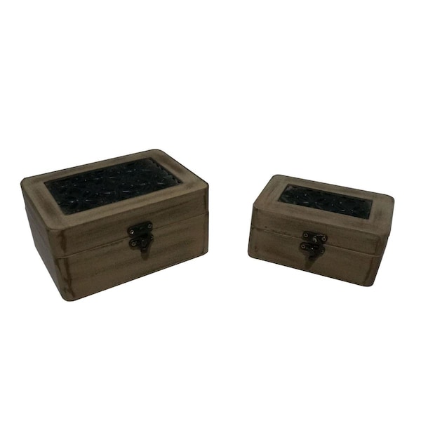 Jeco Robin Wood Box - Set of 2 - F-SF042