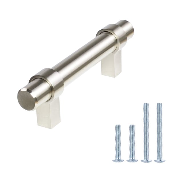 South Main Hardware 3 in. (76mm) Satin Nickel Modern Straight Bar Cabinet Pull (10PK) - SH703-SN-10