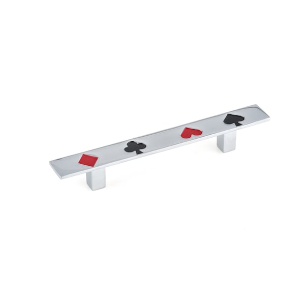 Richelieu 3 3/4 in (96 mm) Center-to-Center Chrome, Card Game Eclectic Drawer Pull - BP797896140
