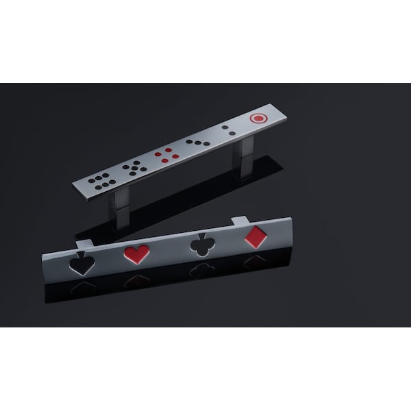 Richelieu 3 3/4 in (96 mm) Center-to-Center Chrome, Card Game Eclectic Drawer Pull - BP797896140