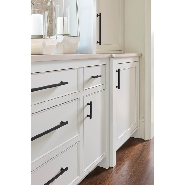 Amerock Everett 3-3/4 inch 96mm Center-to-Center Matte Black Cabinet Pull - BP37104MB