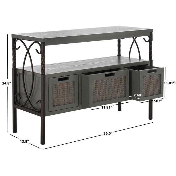 Safavieh Joshua Console Table- French Grey - 24.8 x 13.8 x 36 in. - AMH6532B