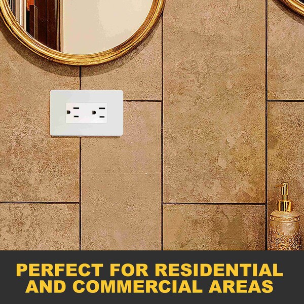 Faith Non-Tamper-Resistant Outlet, 15A 125V Decorator Receptacles, UL-Listed, White, 10PK - SSRE1-WH-10
