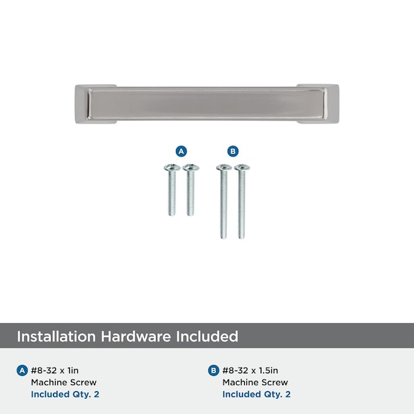 Amerock Blackrock 3 inch 76mm Center-to-Center Polished Nickel Cabinet Pull - 2000609