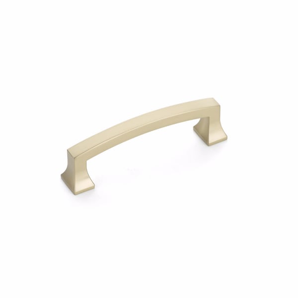Schaub 3-1/2in Center to Center Menlo Park Arched Cabinet Pull Signature Satin Brass Finish - 526-SSB