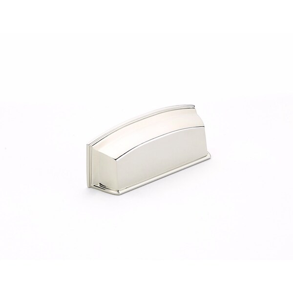 Schaub Menlo Park 3-1/2in Center to Center Cabinet Cup Pull Polished Nickel Finish - 534-PN