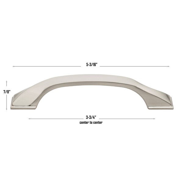 Gliderite Hardware 3-3/4 in. Center to Center Solid Twisted Bar Pull Satin Nickel, 5PK - 4841-96-SN-5
