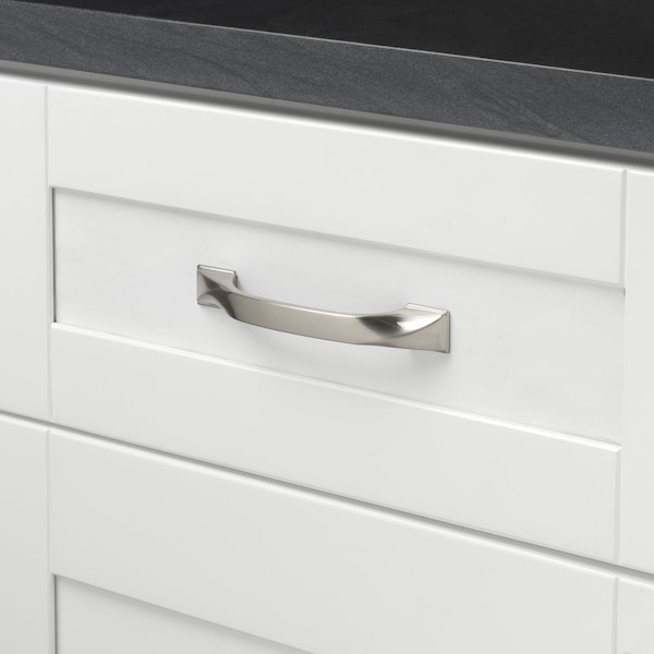 Gliderite Hardware 3-3/4 in. Center to Center Solid Twisted Bar Pull Satin Nickel, 5PK - 4841-96-SN-5