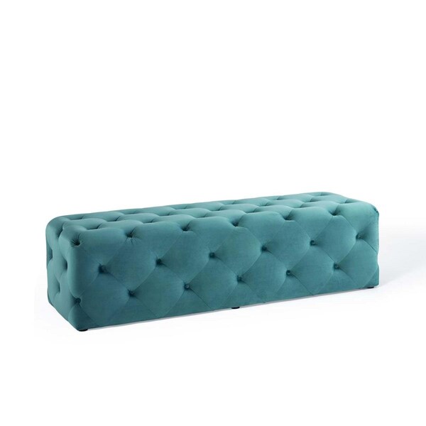 Modway Furniture 60 in. Amour Tufted Button Entryway Performance Velvet Bench - Sea Blue - EEI-3770-SEA