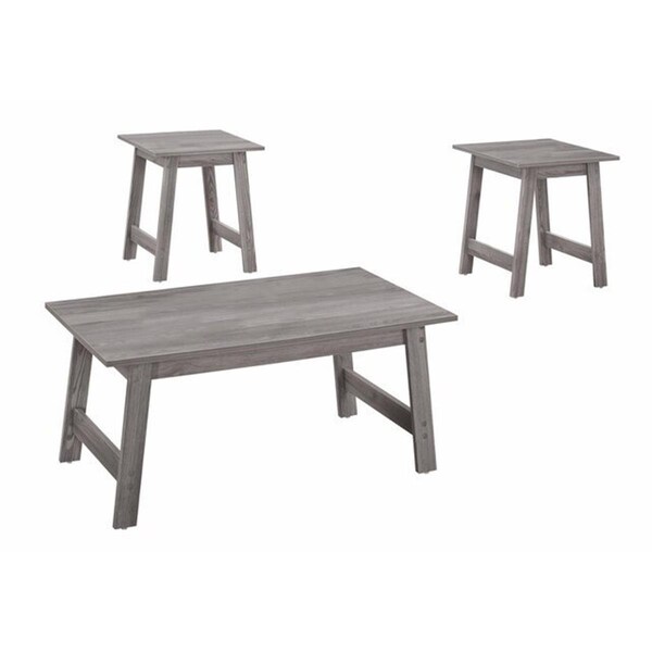 Homeroots 18 x 18 x 20 in. Contemporary Table Set, Grey, 3PK - 366085