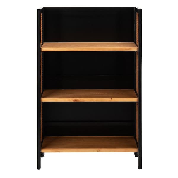 Safavieh Franz 3 Shelf Open Top Etagere, Black & Light Natural - ETG2105A