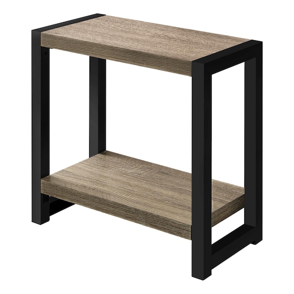 Daphnes Dinnette 22 in. Metal Accent Table - Dark Taupe & Black - DA3071199