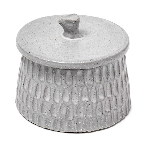Palacedesigns 5 x 5 x 5 in. Jumbo Gray Ceramic Decorative Box - PA3093033