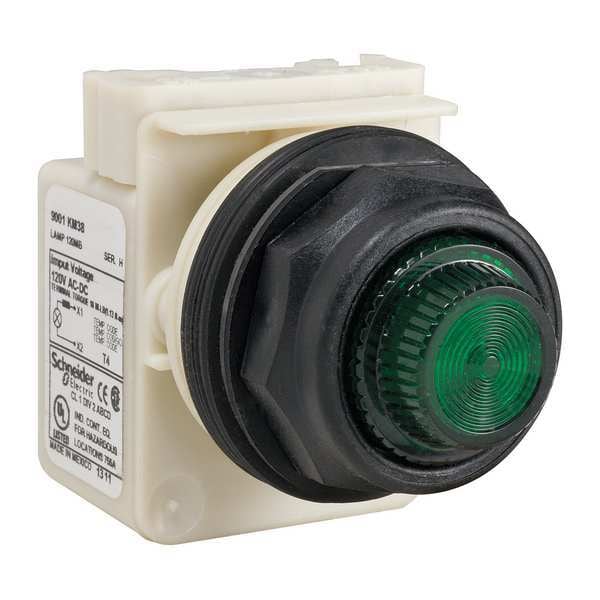 Schneider Electric Luz piloto, incandescente, verde, lente de Fresnel - 9001SKP38G31