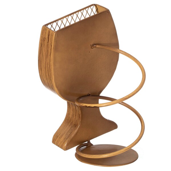 Vintiquewise Decorative Metal Goblet Shape Wine Bottle and Cork Holder A Unique Home Decor Piece and - QI004682