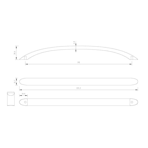 Richelieu 7 9/16 in (192 mm) Center-to-Center Brushed Nickel Contemporary Drawer Pull - BP163192195