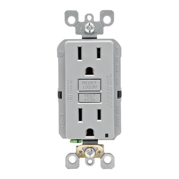 Leviton Gfci St Recept 15A Gray - GFNT1-KGY