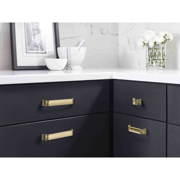 Amerock Concentric 1-1/4 in 32 mm Center-to-Center Golden Champagne Cabinet Finger Pull - BP36811BBZ
