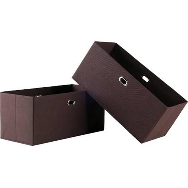 Doba-Bnt Torino Folding Fabric Baskets, Chocolate, 2PK - SA143834