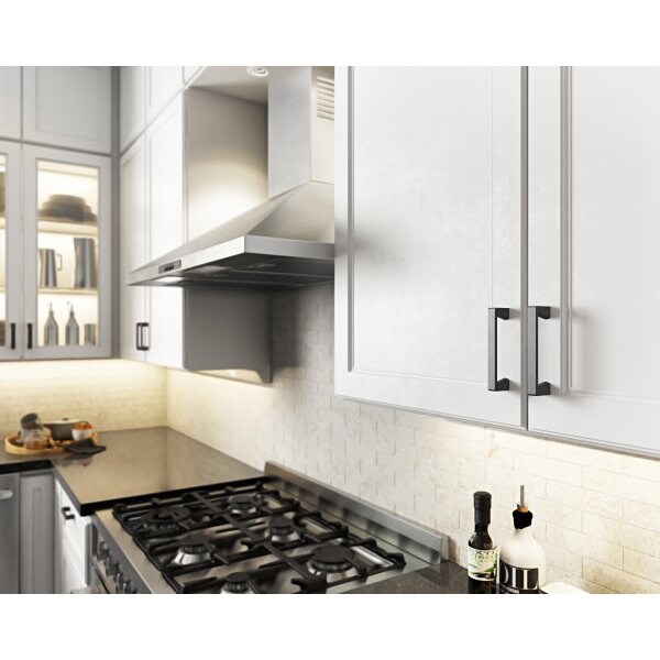 Jeffrey Alexander 192 mm Center-to-Center Polished Chrome Square Boswell Cabinet Pull - 177-192PC