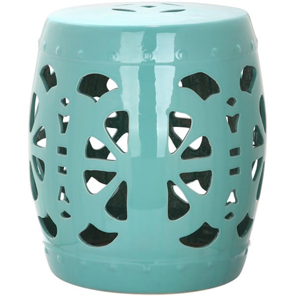 Safavieh Stencil Blossom Garden Stool- Aqua - 19 x 17 x 17 in. - ACS4536C