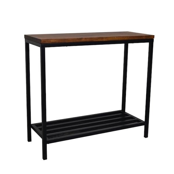 Carolina Cottage Carolina Cottage CF3414CHETBK Ryan Rich Metal Console Table - Chestnut & Black - 31 x 14 x 34 in. - CF3414CHETBK