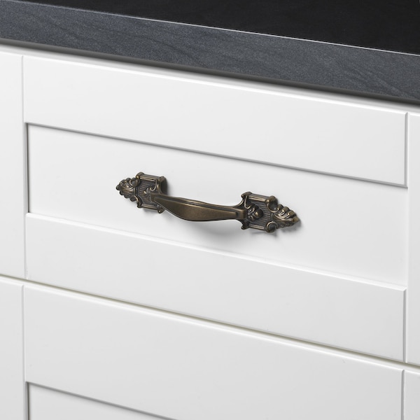 Gliderite Hardware 3-1/2 in. Center to Center Antique Brass Rustic Cabinet Pull - 4116-AB, 5PK - 4116-AB-5