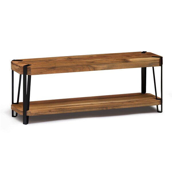 Alaterre Furniture Ryegate Natural Live Edge Solid Wood with Metal 48" Bench, Natural - AWCC0420