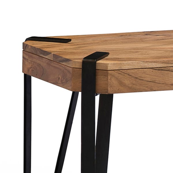 Alaterre Furniture Ryegate Natural Live Edge Solid Wood with Metal 48" Bench, Natural - AWCC0420