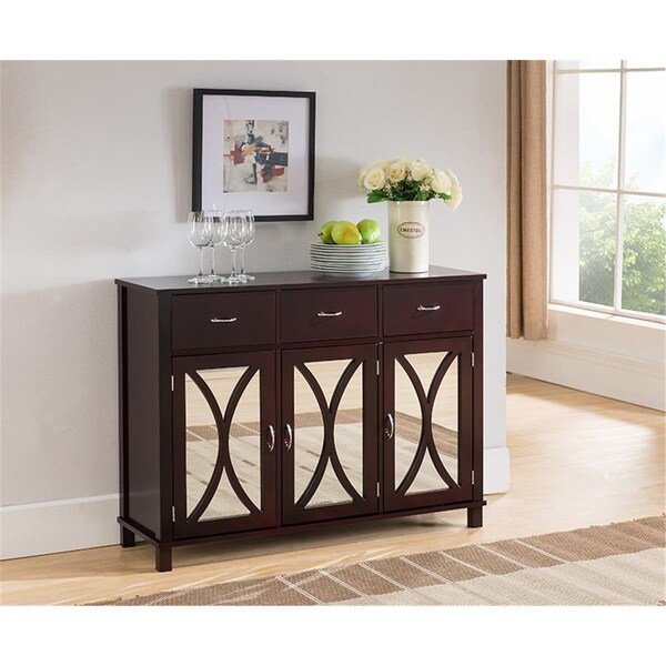 Kb KB C1284 31 x 42 x 12 in. Wood Door & Drawer Console Table - Espresso - C1284