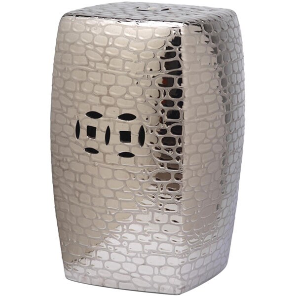 Safavieh Jasmine Garden Stool- Plated Silver - 20 x 13 x 13 in. - ACS4544B