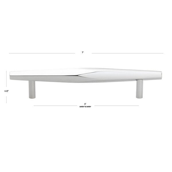 Gliderite Hardware 5-1/16 in. Center to Center Faceted Bar Pull Polished Chrome, 5PK - 4789-128-PC-5