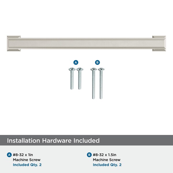 Amerock Appoint 7-9/16 in 192 mm Center-to-Center Satin Nickel Cabinet Pull - BP36761G10