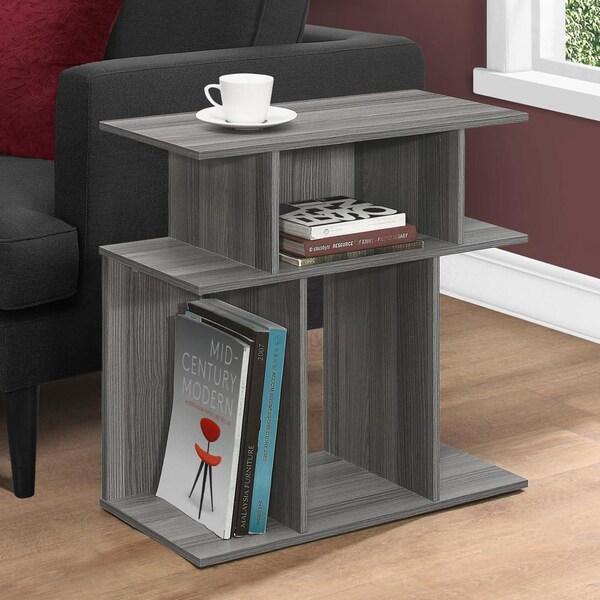 Homeroots 23.75 in. Grey Particle Board & Laminate Accent Table - 332842