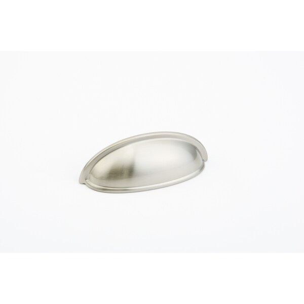 Schaub 3-3/4in Overall; 3in Center to Center Traditional Cup Pull Satin Nickel Finish - 730-15