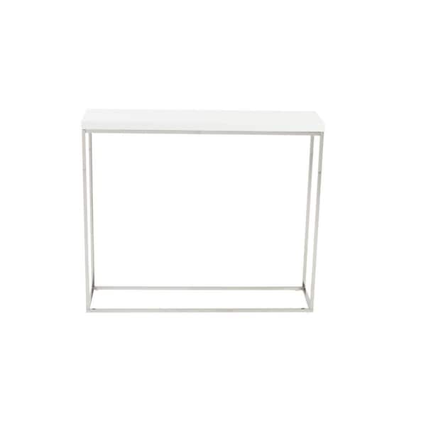 Homeroots Modern Gloss & Chrome Console Table, White - 400513