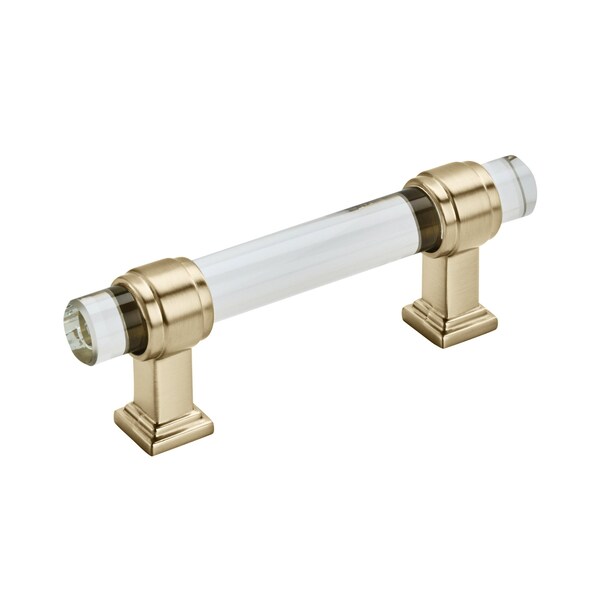 Amerock Glacio 3 in 76 mm Center-to-Center Clear/Golden Champagne Cabinet Pull - BP36659CBBZ