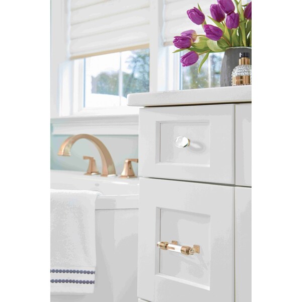 Amerock Glacio 3 in 76 mm Center-to-Center Clear/Golden Champagne Cabinet Pull - BP36659CBBZ