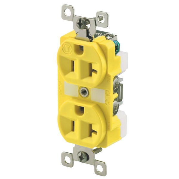Bryant Receptacle, Duplex, Corrosion Resistant, 15A 125V, 2-Pole 3-Wire Grounding, 5-15R - BRY5362CR