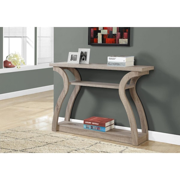 Homeroots 47 in. Dark Taupe Hall Console Accent Table - 332814