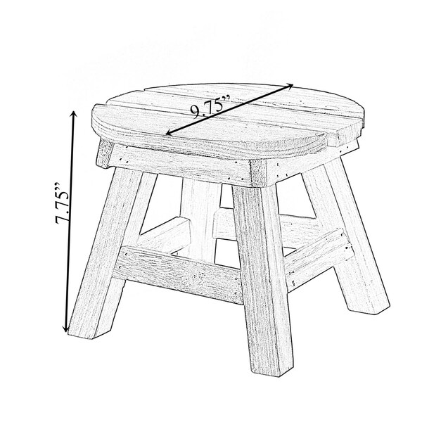 Vintiquewise Decorative Antique Wood Style Natural Wooden Accent Stool for Indoor and Outdoor - QI004290