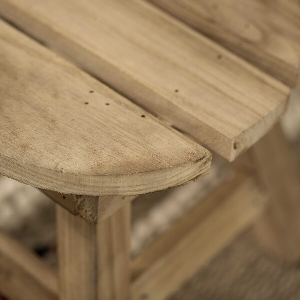 Vintiquewise Decorative Antique Wood Style Natural Wooden Accent Stool for Indoor and Outdoor - QI004290