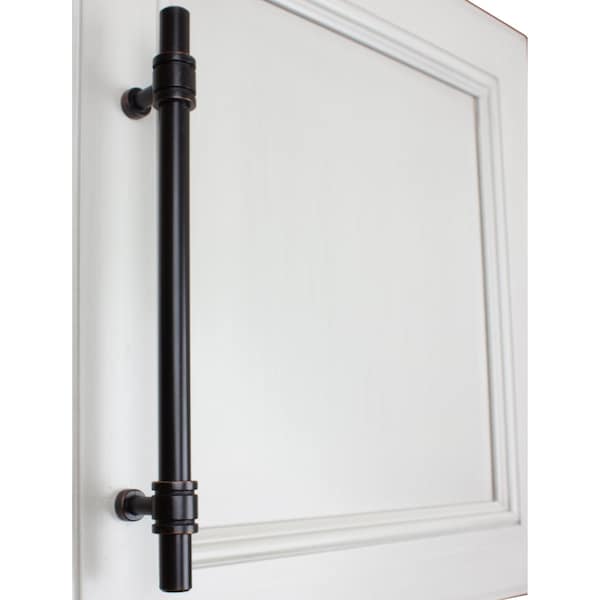 Gliderite Hardware 6-1/4 in. Center to Center Oil Rubbed Bronze Barrel Ring Bar Pull - 4340-160-ORB, 5PK - 4340-160-ORB-5