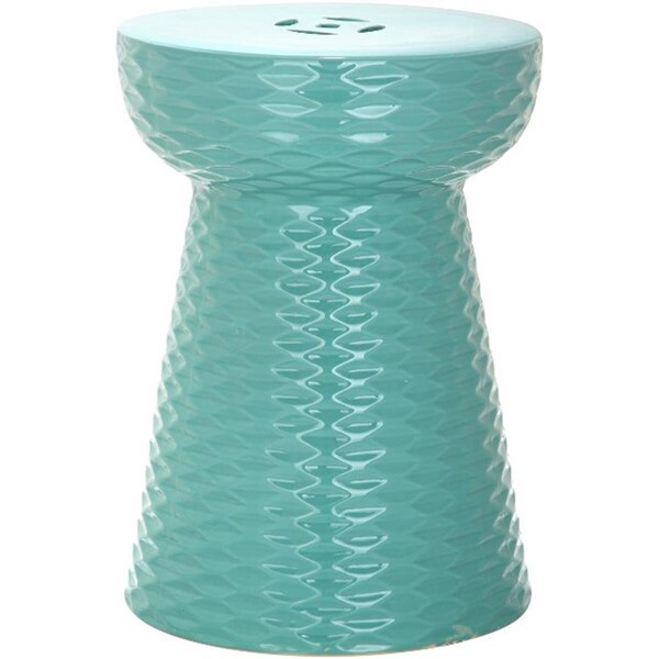 Safavieh Daphne Garden Stool- Aqua - 17 x 12 x 12 in. - ACS4523C