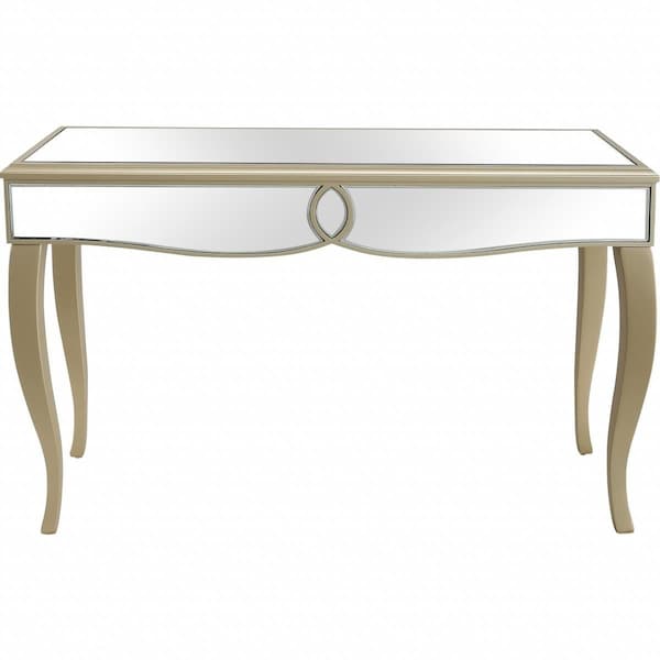 Homeroots 30.7 x 47.6 x 15.9 in. Beauty & the Beast Console Table, Champagne - 396885