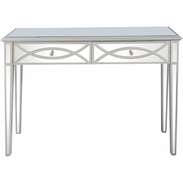 Gfancy Fixtures 32 x 48 x 16 in. Silver Glass Mirror Console Table - GF3670863